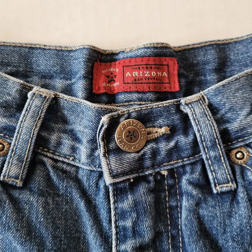 Arizona Boys Denim Cargo Shorts Size 10 Slim Medium Wash Y2K Skater